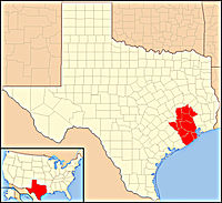 Karte Erzbistum Galveston-Houston