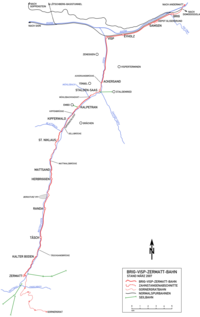 Strecke der Brig-Visp-Zermatt-Bahn