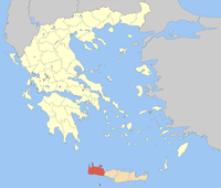 Lage der Präfektur Chania innerhalb Griechenlands