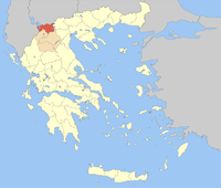 Lage der Präfektur Florina innerhalb Griechenlands