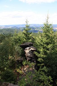 Blick vom Ochsenkopf in Richtung Spiegelwald