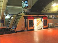 Fahrzeuge der Linie E im Endbahnhof Haussmann – Saint-Lazare