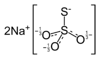 Strukturformel von Natriumthiosulfat