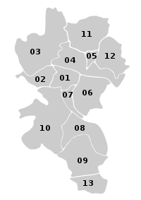 Karte der Bezirke