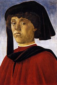 Junger Mann mit Chaperon, Gemälde von Sandro Botticelli