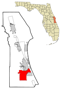 Brevard County Florida Incorporated and Unincorporated areas Palm Bay Highlighted.svg