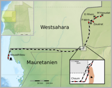 Strecke der Bahnstrecke Nouadhibou–M'Haoudat
