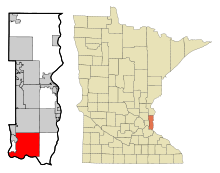 Lage von Cottage Grove im Washington County und in Minnesota