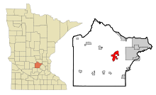 Lage von Buffalo im Wright County und in Minnesota