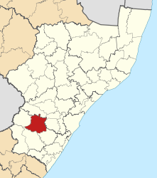 Map of KwaZulu-Natal with Ingwe highlighted (2011).svg