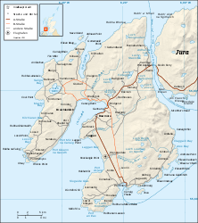 Straßenkarte von Islay
