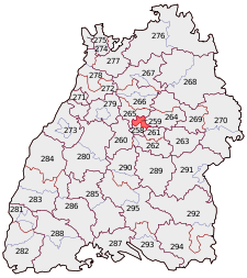 Lage des Bundestagswahlkreises Stuttgart II in Baden-Württemberg