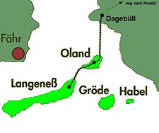 Karte Dagebüll–Oland–Langeneß