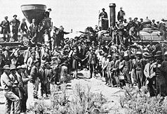 Feier der Schienenverbindung am 10. Mai 1869