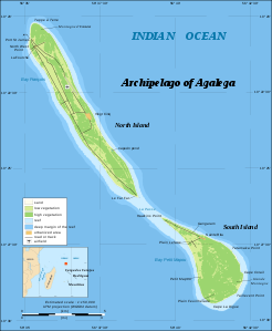 Karte der Agalega-Inseln