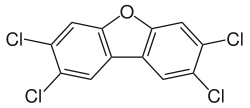 Strukturformel von 2,3,7,8-Tetrachlordibenzofuran