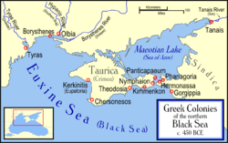 Historische Karte der Region, Borysthenes im Nordwesten