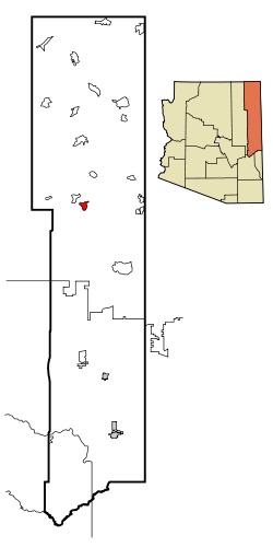 Apache County Incorporated and Unincorporated areas Ganado highlighted.svg
