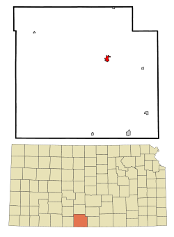 Barber County Kansas Incorporated and Unincorporated areas Medicine Lodge Highlighted.svg