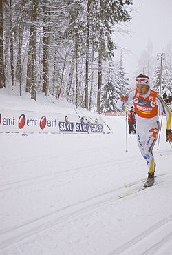 Björn Lind im Januar 2006 bei seinem Weltcuperfolg von Otepää