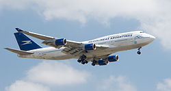 Eine Boeing 747-400 der Aerolíneas Argentinas