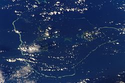 NASA-Bild des Atolls Chuuk