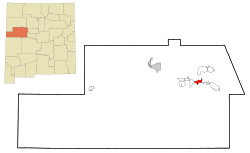 Cibola County New Mexico Incorporated and Unincorporated areas Paraje Highlighted.svg