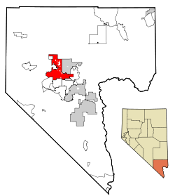 Clark County Nevada Incorporated Areas Las Vegas highlighted.svg