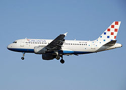 Ein Airbus A319-100 der Croatia Airlines