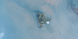 Landsat-Bild von Dauan Island