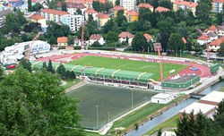 Franz-Fekete-Stadion Kapfenberg aus der Vogelperspektive im Juli 2007
