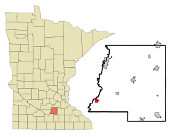 Le Sueur County Minnesota Incorporated and Unincorporated areas Kasota Highlighted.svg