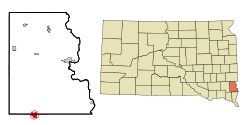 Lincoln County South Dakota Incorporated and Unincorporated areas Beresford Highlighted.svg