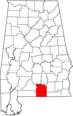 Karte von Covington County innerhalb von Alabama