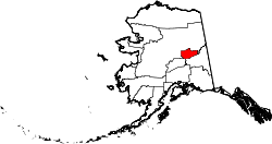 Karte von Fairbanks North Star Borough innerhalb von Alaska