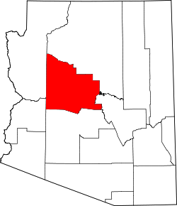 Karte von Yavapai County innerhalb von Arizona