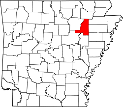 Karte von Jackson County innerhalb von Arkansas