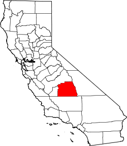 Karte von Tulare County innerhalb von Kalifornien