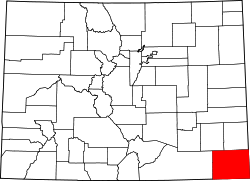 Karte von Baca County innerhalb von Colorado