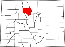 Karte von Grand County innerhalb von Colorado