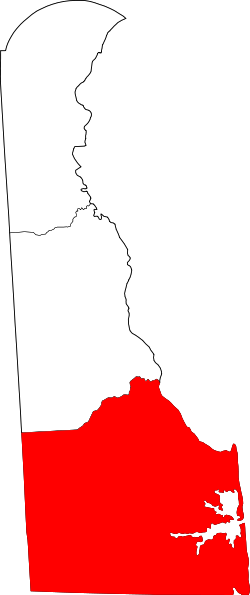Karte von Sussex County innerhalb von Delaware