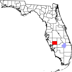 Karte von DeSoto County innerhalb von Florida