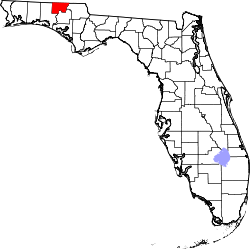Karte von Holmes County innerhalb von Florida