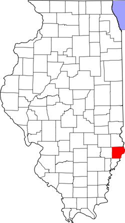 Karte von Lawrence County innerhalb von Illinois