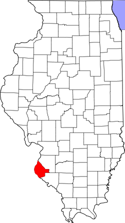 Karte von Monroe County innerhalb von Illinois