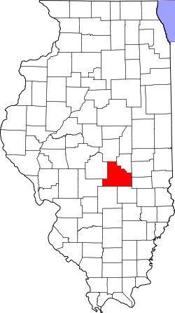 Karte von Shelby County innerhalb von Illinois