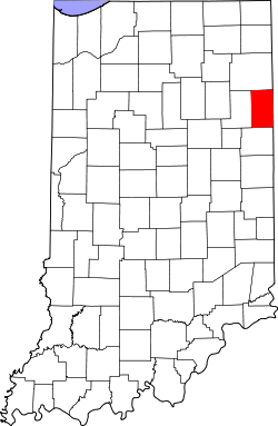 Karte von Adams County innerhalb von Indiana