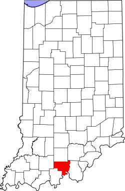 Karte von Crawford County innerhalb von Indiana