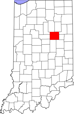Karte von Grant County innerhalb von Indiana