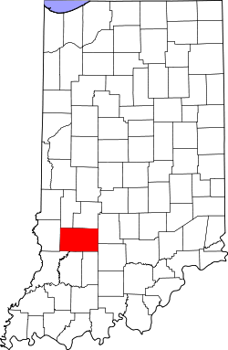Karte von Greene County innerhalb von Indiana